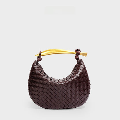 Woven Dumpling Shoulder Bag