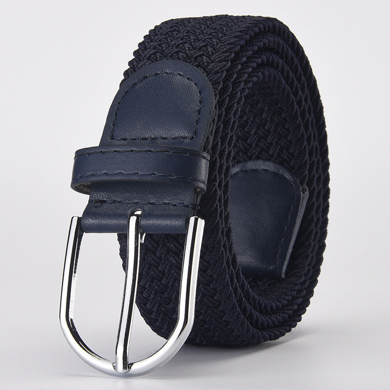 Woven Elastic Belt with Alloy Buckle