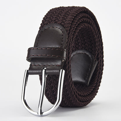 Woven Elastic Belt with Alloy Buckle