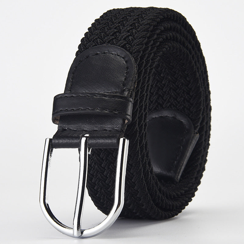 Woven Elastic Belt with Alloy Buckle