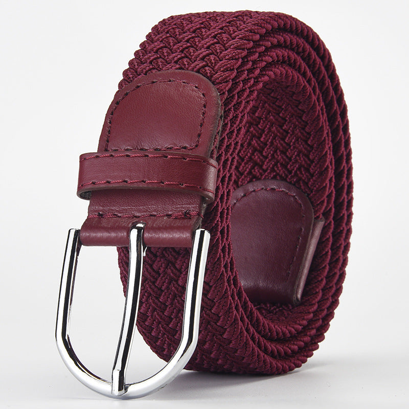 Woven Elastic Belt with Alloy Buckle