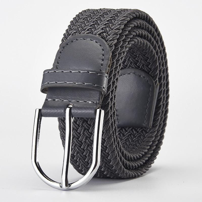 Woven Elastic Belt with Alloy Buckle