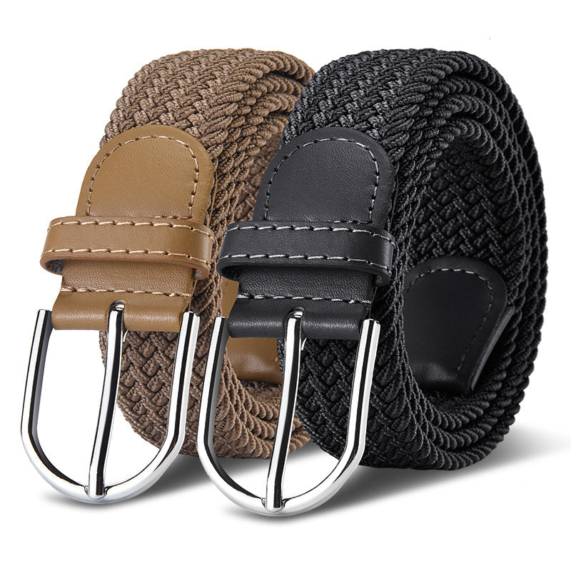 Woven Elastic Belt with Alloy Buckle