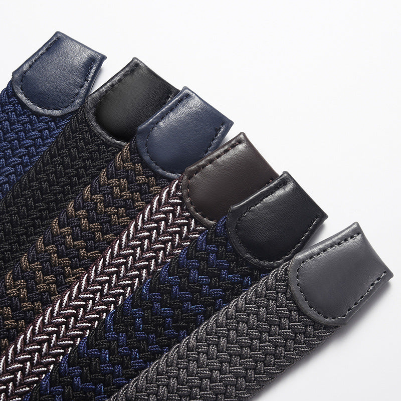 Woven Elastic Belt with Alloy Buckle
