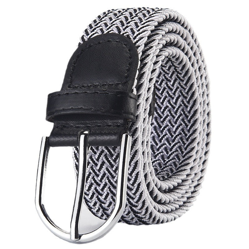 Woven Elastic Belt with Alloy Buckle