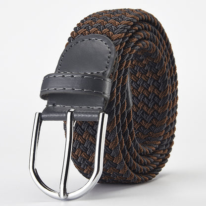 Woven Elastic Belt with Alloy Buckle
