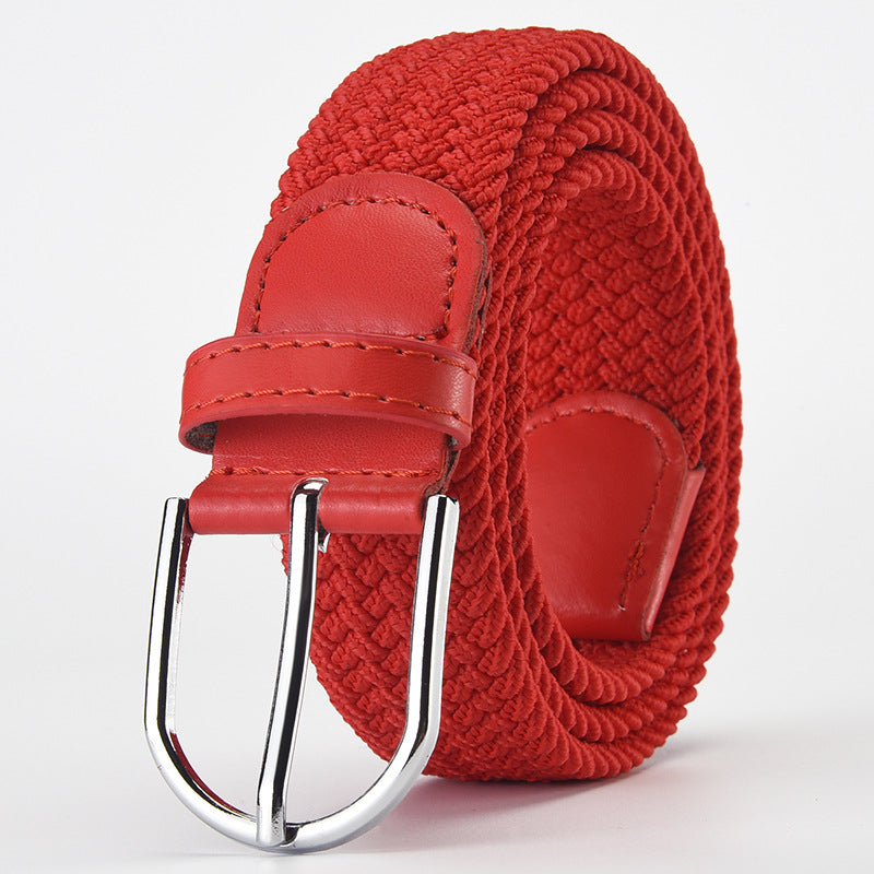 Woven Elastic Belt with Alloy Buckle