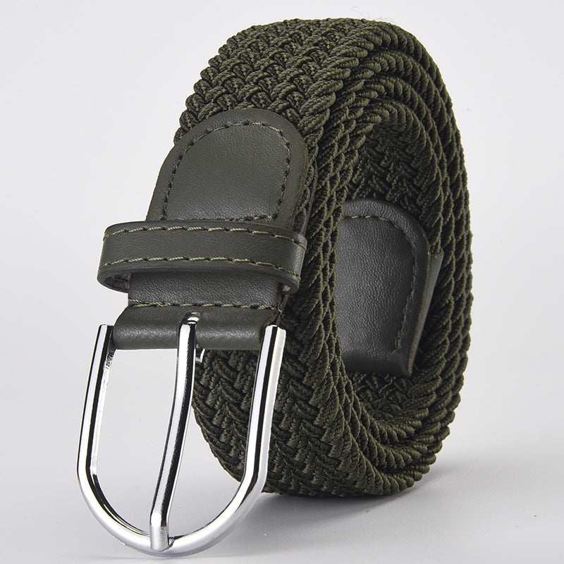 Woven Elastic Belt with Alloy Buckle