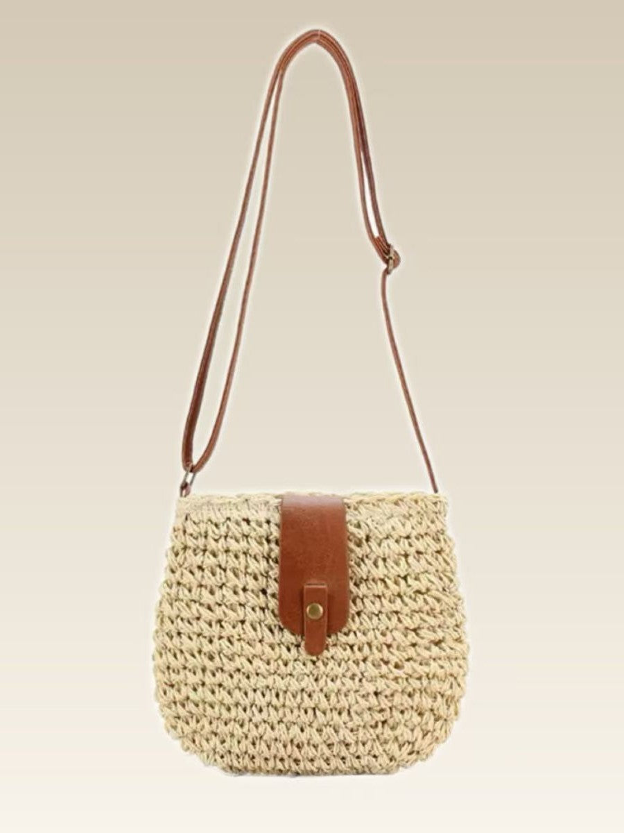 Woven Flap Crossbody Bag