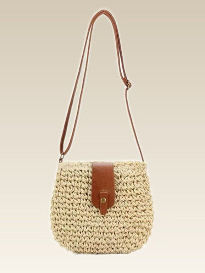 Woven Flap Crossbody Bag