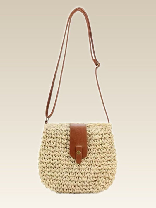 Woven Flap Crossbody Bag