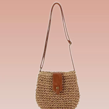 Woven Flap Crossbody Bag