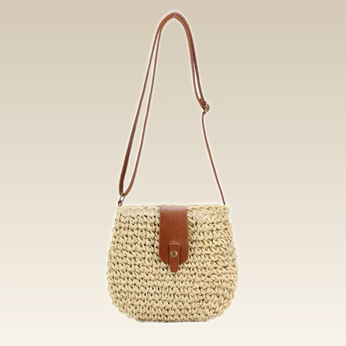 Woven Flap Crossbody Bag