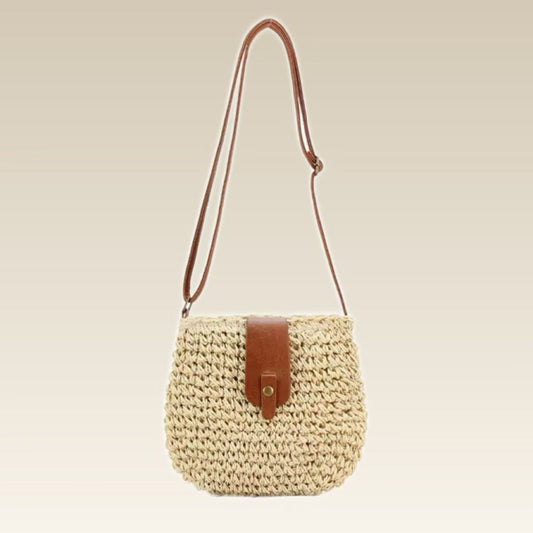 Woven Flap Crossbody Bag