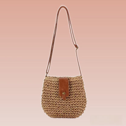 Woven Flap Crossbody Bag