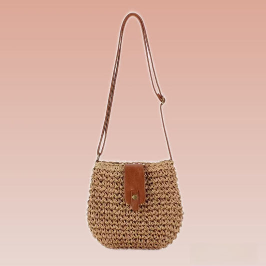 Woven Flap Crossbody Bag