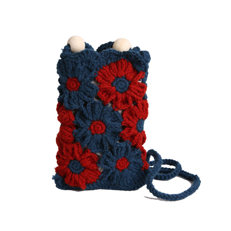 Woven Floral Shoulder Bag