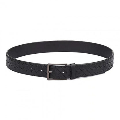 Woven Leather Belt with Pin Buckle