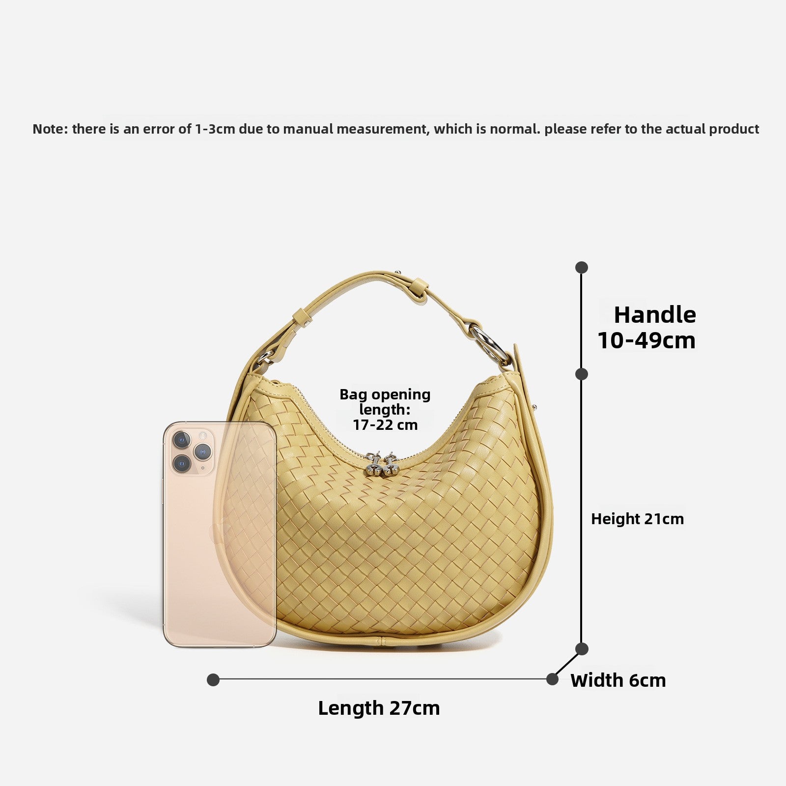 Woven Leather Crescent Handbag