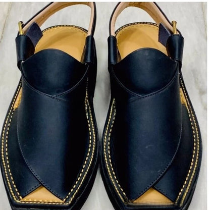 Woven Leather Flat Sandals
