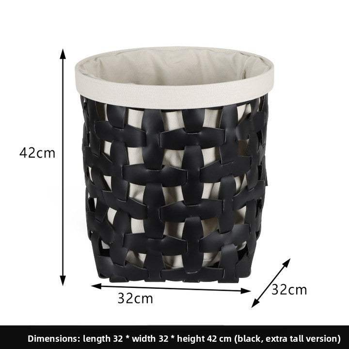 Woven Leather Storage Basket