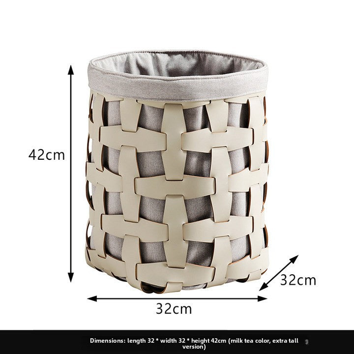 Woven Leather Storage Basket