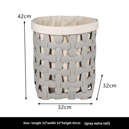 Woven Leather Storage Basket