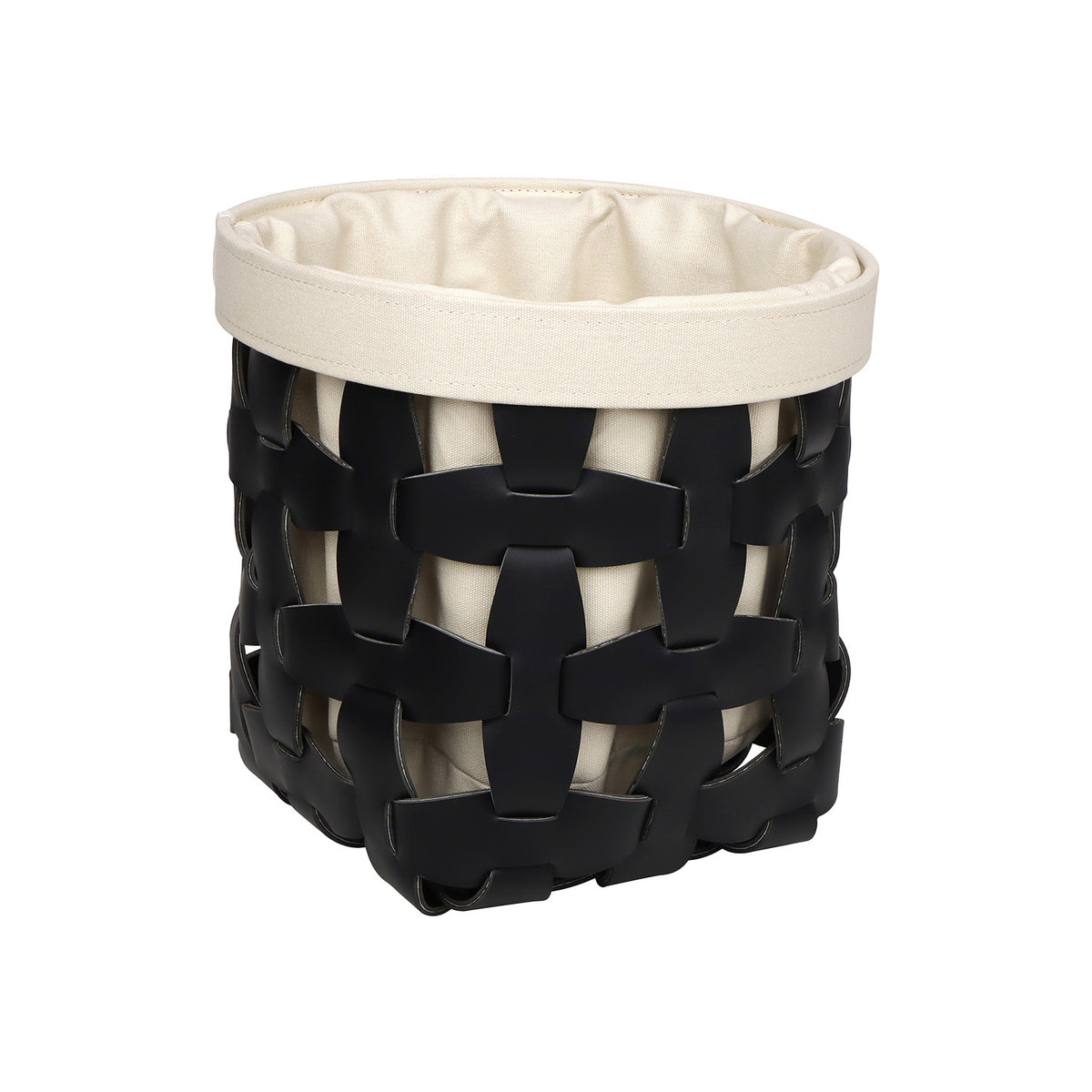 Woven Leather Storage Basket