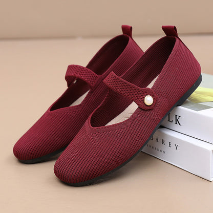 Woven Mary Jane Flat Shoes