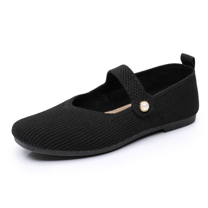 Woven Mary Jane Flat Shoes