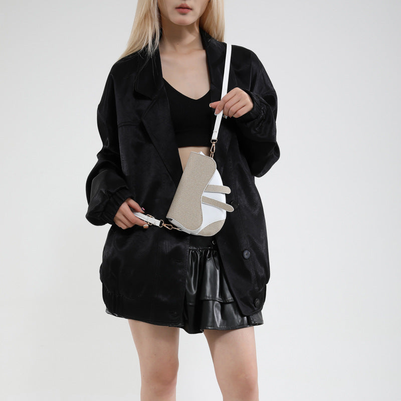 Woven pattern casual crossbody bag