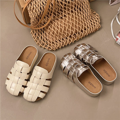 Woven Platform Birkenstock Slippers for Women