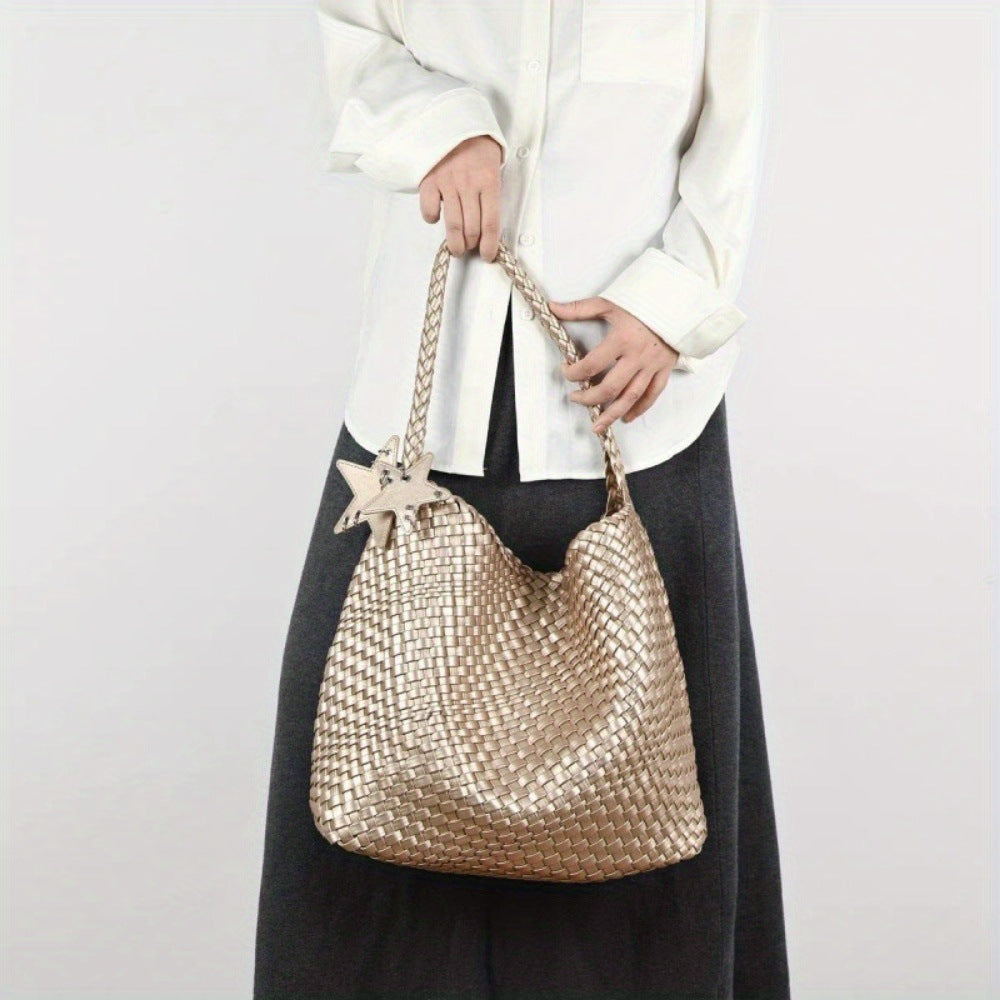 Woven PU Tote Bag