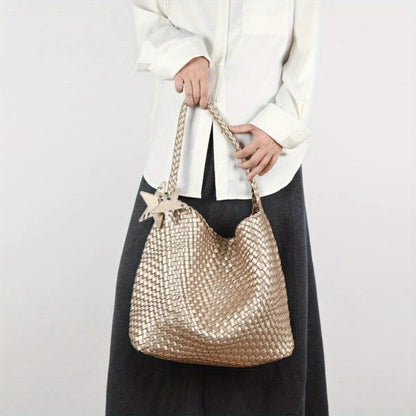 Woven PU Tote Bag