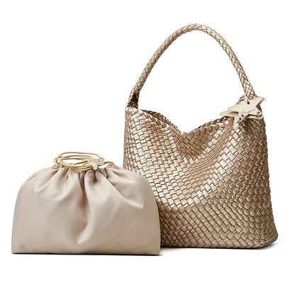 Woven PU Tote Bag