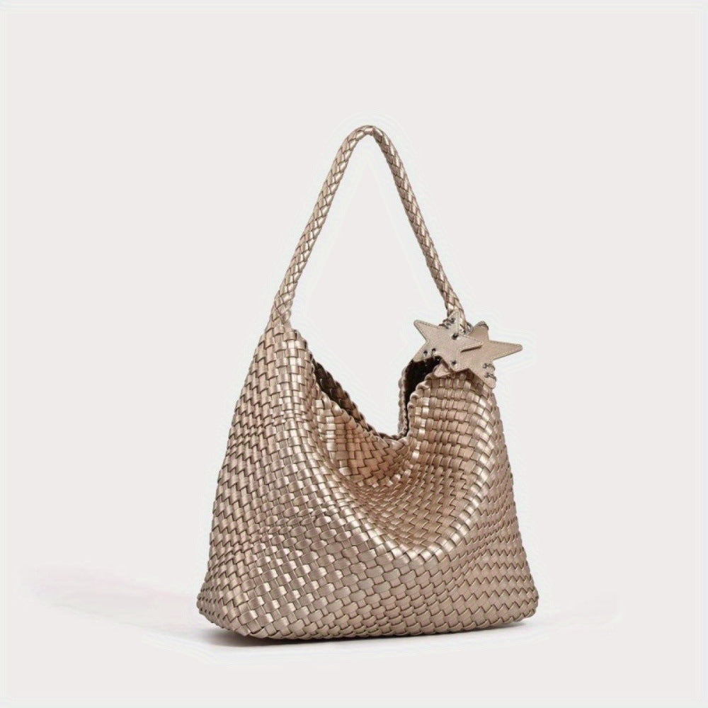 Woven PU Tote Bag with Magnetic Closure