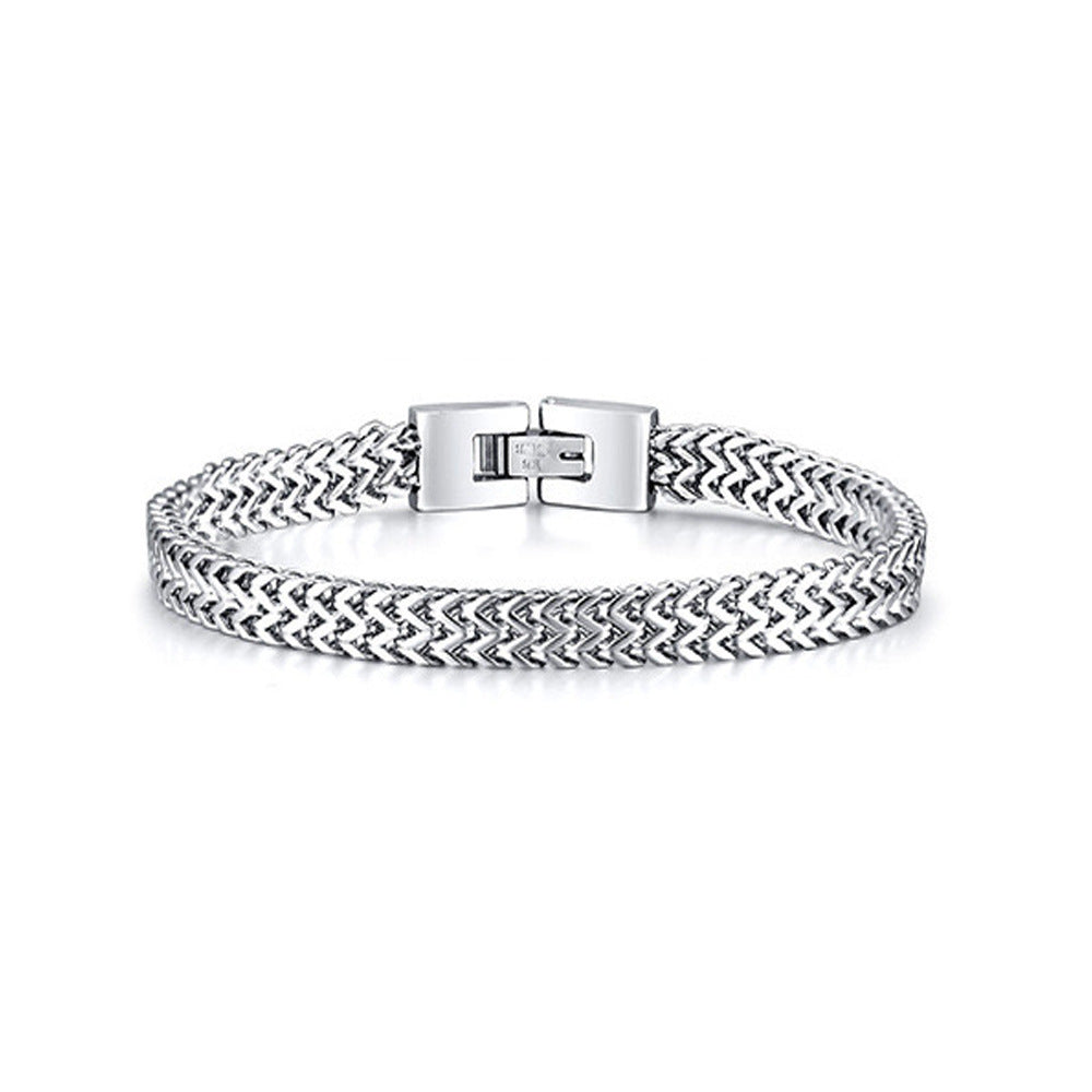 Woven Roman Chain Titanium Steel Bracelet