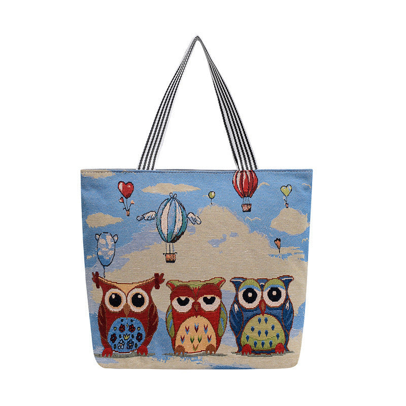 woven rust office worker large capacity shopping bag