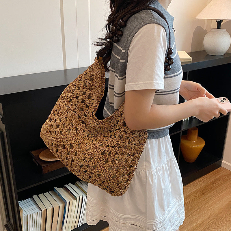 Woven Single Shoulder Tote Bag