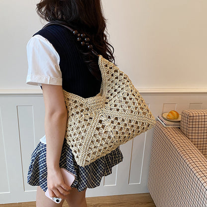 Woven Single Shoulder Tote Bag