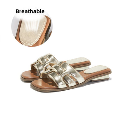 Woven Slip On Sandals Women Casual Beach Shoes