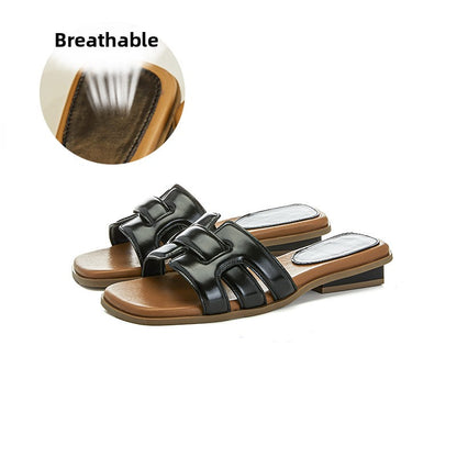 Woven Slip On Sandals Women Casual Beach Shoes