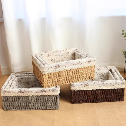 Woven storage baskets