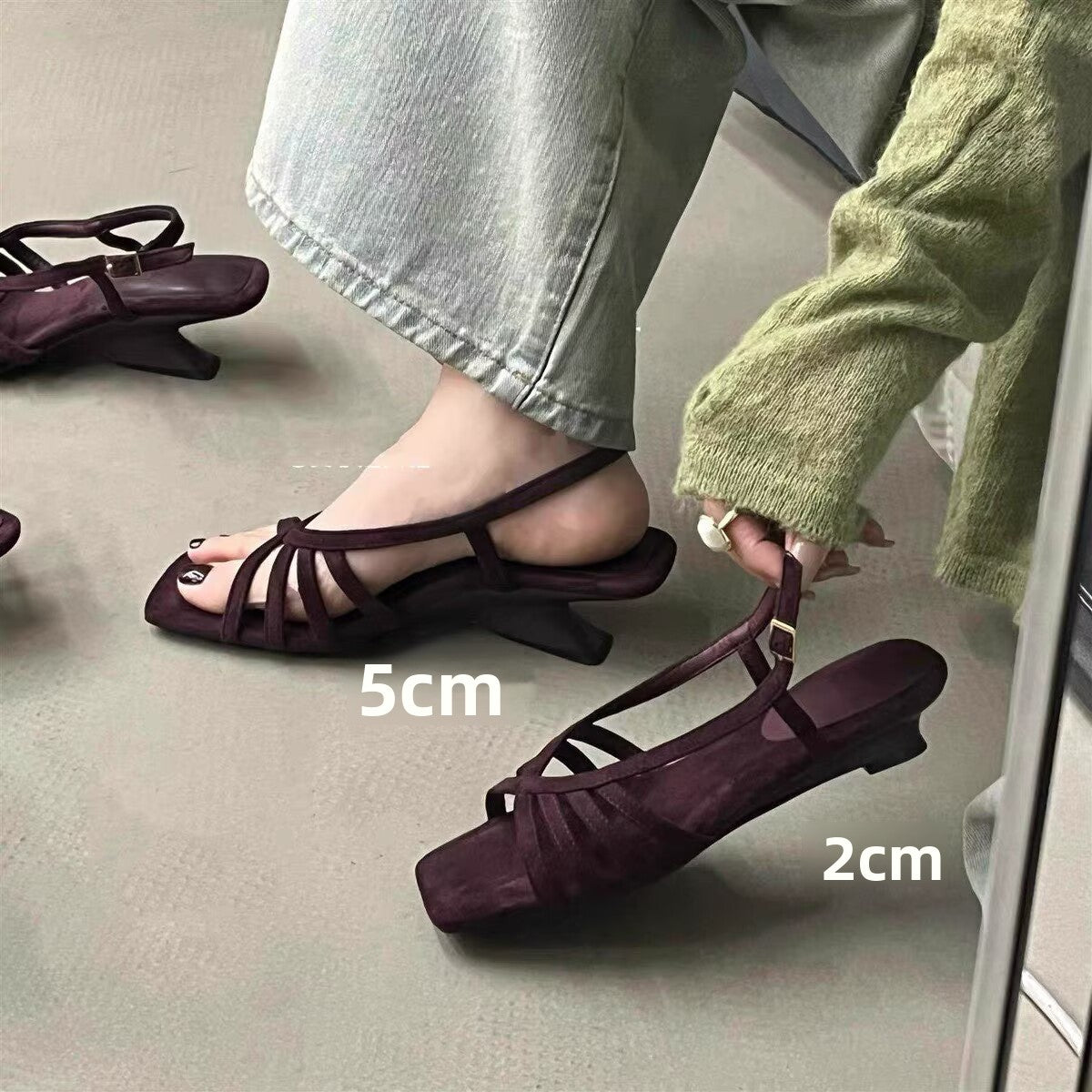 Woven Strap Wedge Sandals