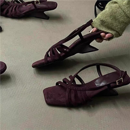 Woven Strap Wedge Sandals