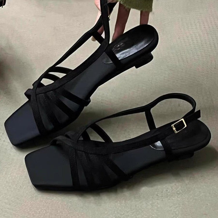 Woven Strap Wedge Sandals