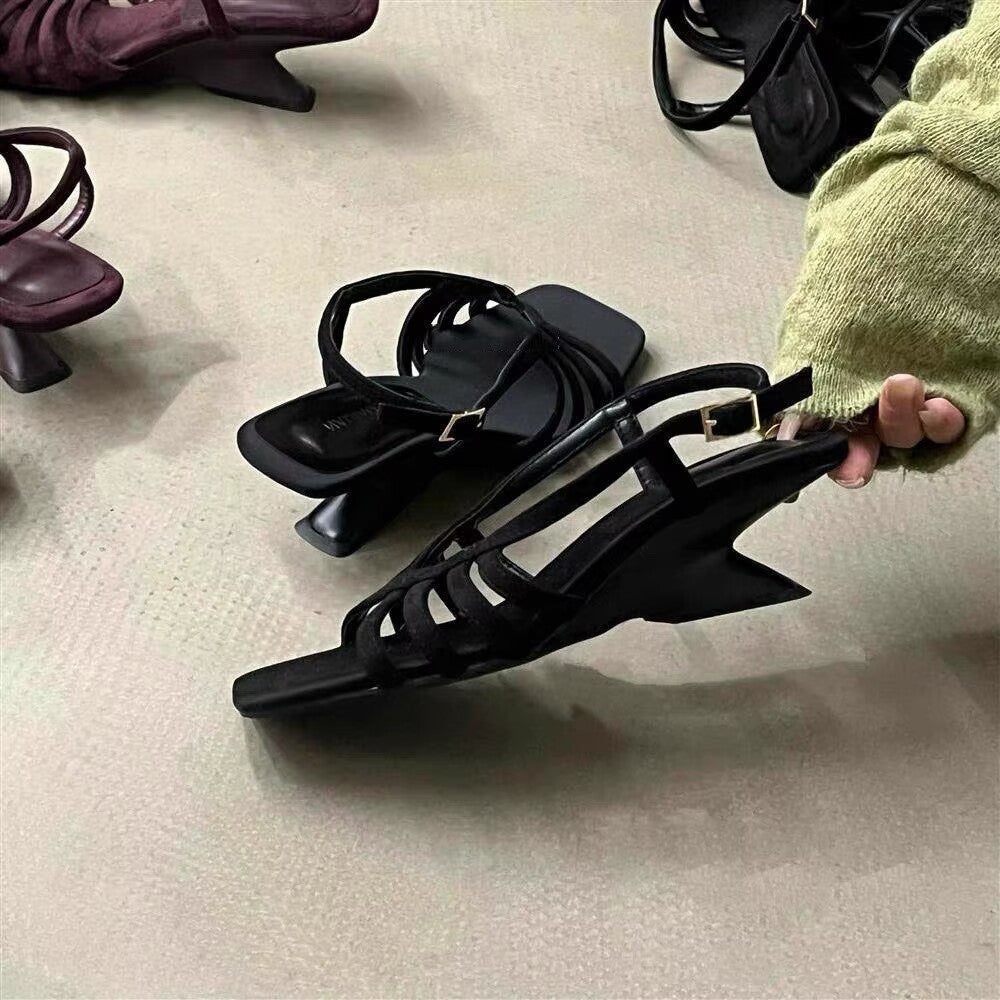 Woven Strap Wedge Sandals
