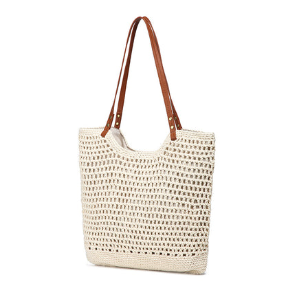 Woven Straw Bucket Bag