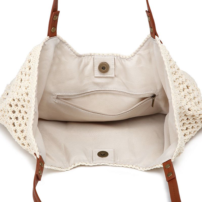 Woven Straw Bucket Bag