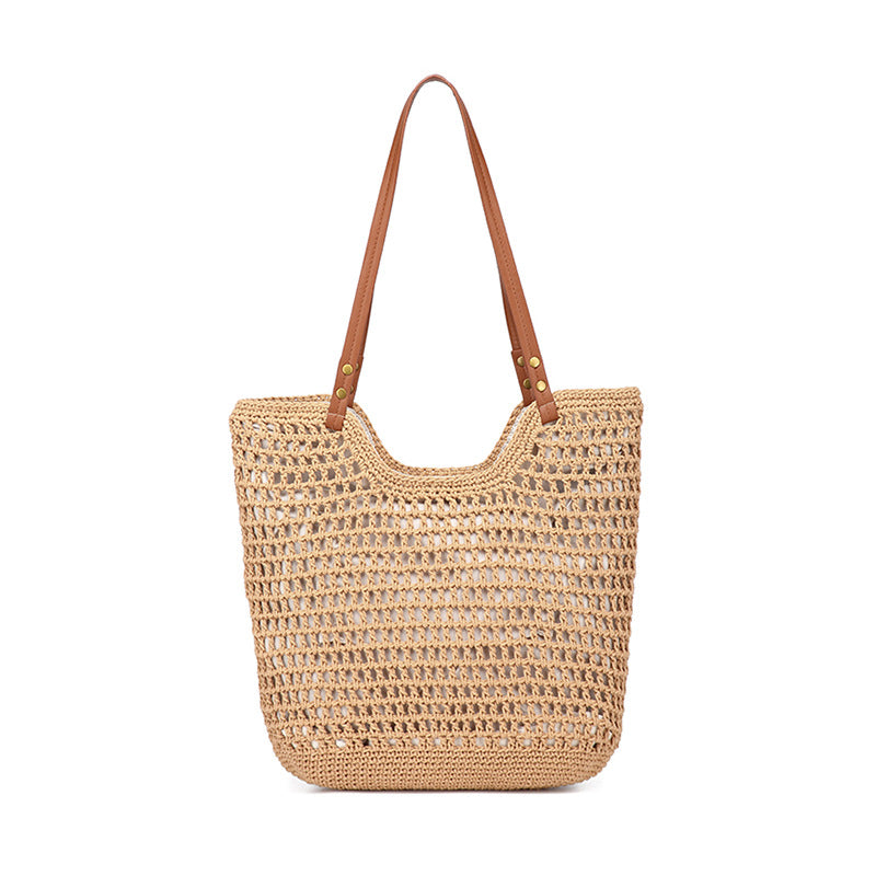 Woven Straw Bucket Bag